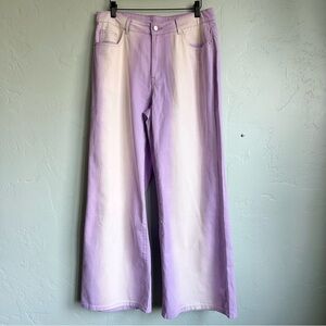 Gilipur Women’s Purple White Ombré Wide Leg Jeans Large Grail Y2K Streetwear EUC